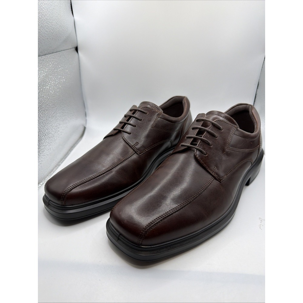 ECCO Men's Helsinki Bike Toe Lace Up Mink Oxfords Dress Shoes EU 45, US 11-11.5